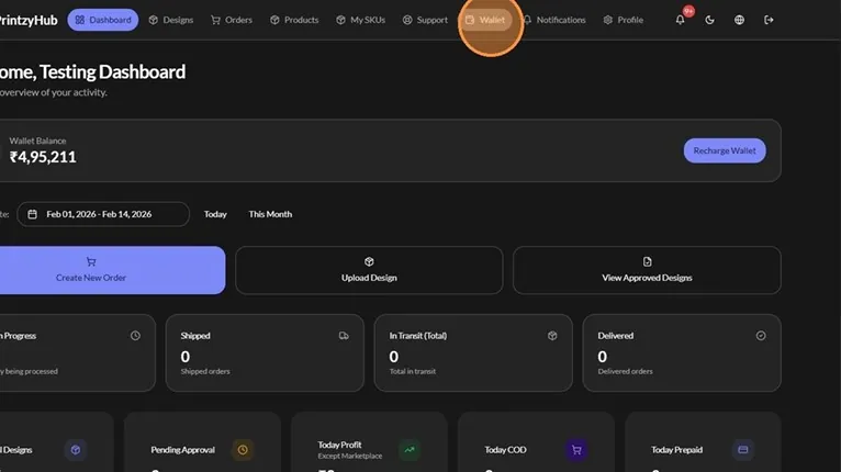 Open the Wallet — PrintzyHub app screenshot