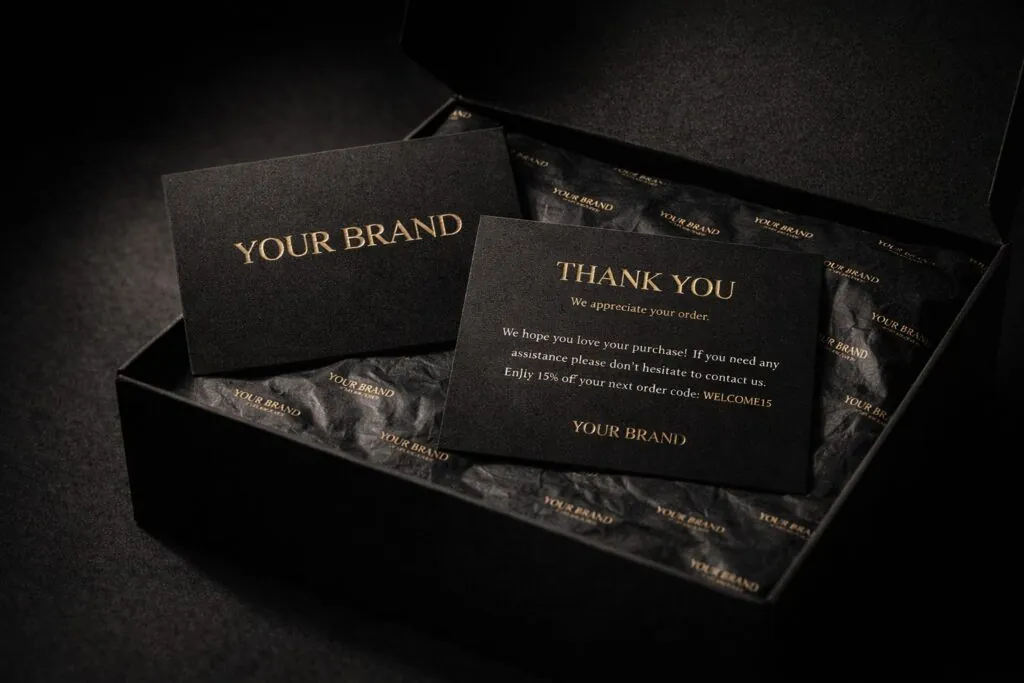 Inserts and thank-you cards